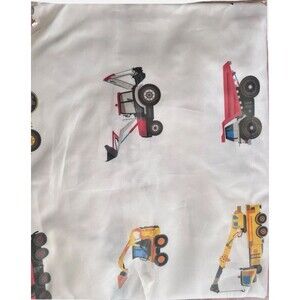 New ADDISON BELLE 100% Cotton Percale Fitted Crib Sheet. Construction Truck